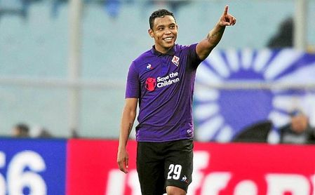 Muriel celebra un gol con la Fiorentina. Muriel celebra un gol con la Fiorentina.