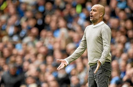 Guardiola, en un partido con el City. Guardiola, en un partido con el City.