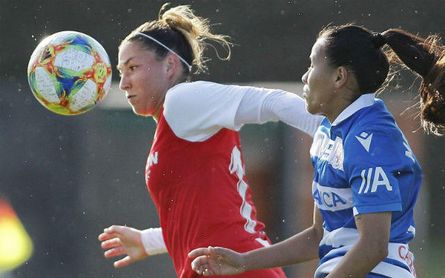 La argentina Aldana Cometti durante un lance ante el Deportivo. La argentina Aldana Cometti durante un lance ante el Deportivo.