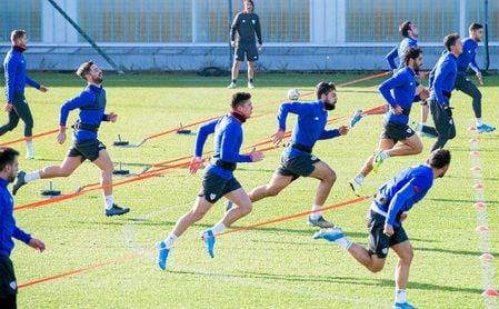 Entrenamiento del Athletic Club en Lezama. Entrenamiento del Athletic Club en Lezama.
