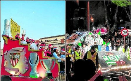 El Viso, Lebrija y Valdemoro disfrutaron de carrozas muy futboleras. El Viso, Lebrija y Valdemoro disfrutaron de carrozas muy futboleras.