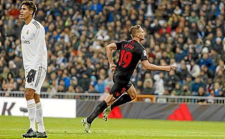 De Jong celebra el empate a uno ante el Real Madrid. De Jong celebra el empate a uno ante el Real Madrid.