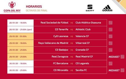 Horario y televisión del Mirandés-Sevilla de la Copa del Rey Horario y televisión del Mirandés-Sevilla de la Copa del Rey