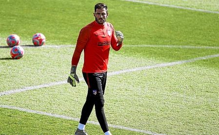 Adán, en un entrenamiento con el Atlético de Madrid. Adán, en un entrenamiento con el Atlético de Madrid.