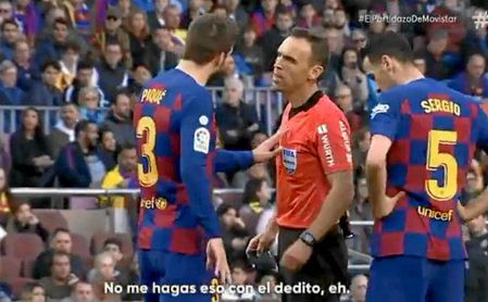 Piqué y Cuadra Fernández en el partido Barça-Getafe Piqué y Cuadra Fernández en el partido Barça-Getafe