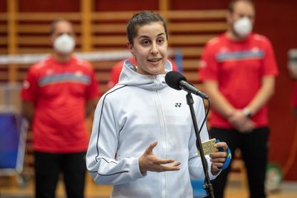 Carolina Marín se lesiona en la rodilla izquierda Carolina Marín se lesiona en la rodilla izquierda