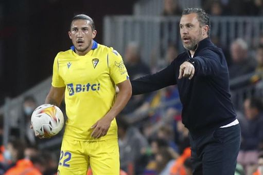 Espino y Sergio González en el Camp Nou Espino y Sergio González en el Camp Nou