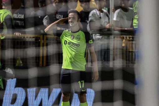 Pablo Sarabia, celebrando uno de sus muchos goles con la elástica del Sporting de Portugal. Pablo Sarabia, celebrando uno de sus muchos goles con la elástica del Sporting de Portugal.