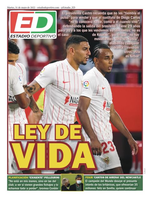 La portada de ESTADIO Deportivo para el martes 31 de mayo de 2022