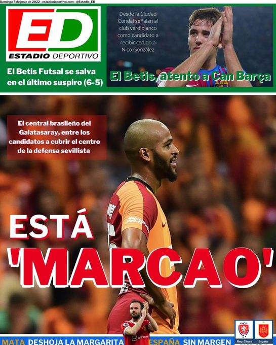 La portada de ESTADIO Deportivo para el domingo 5 de junio de 2022