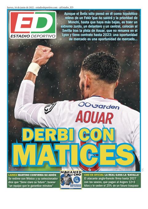 La portada de ESTADIO Deportivo para el jueves 16 de junio de 2022