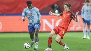 Bélgica 1-1 España: Samu Omorodion marca, Assane Diao es titular y Juanlu no juega